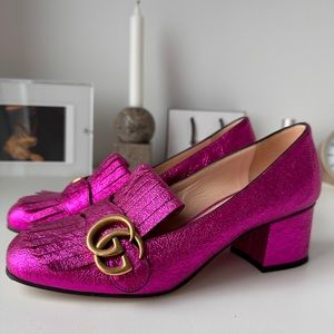 Gucci Marmont metallic shoes